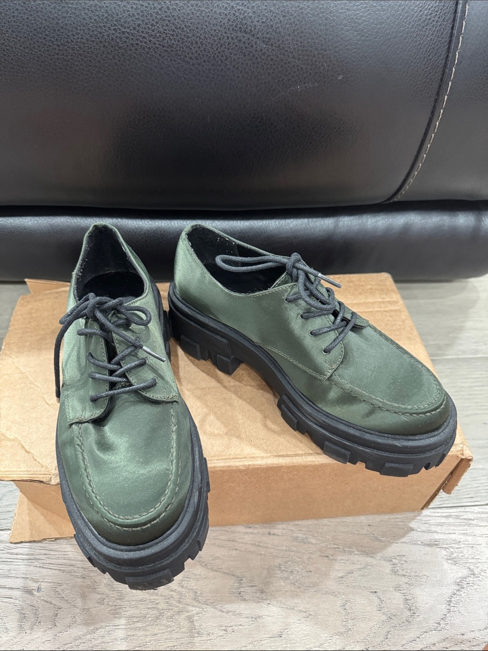 ASOS Olive Green Platform Lace-Up Shoes